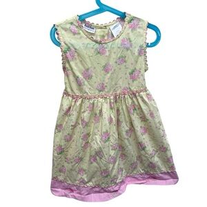 Blueberi Boulevard girls summer dress yellow floral size 6x tea party sun dress